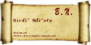 Biró Násfa névjegykártya
